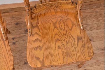 ★中古 IDC大塚家具取扱品 Shin-Lee(シンリー) オーク材ダイニングチェア2脚セット(椅子/イス)