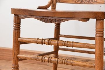 ★中古 IDC大塚家具取扱品 Shin-Lee(シンリー) オーク材ダイニングチェア2脚セット(椅子/イス)