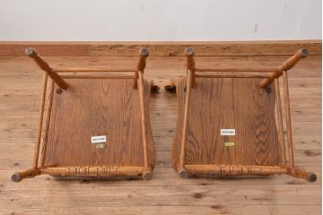 ★中古 IDC大塚家具取扱品 Shin-Lee(シンリー) オーク材ダイニングチェア2脚セット(椅子/イス)