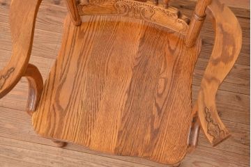 ★中古 IDC大塚家具取扱品 Shin-Lee(シンリー) オーク材ダイニングアームチェア2脚セット(椅子/イス)