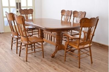 ★中古 IDC大塚家具取扱品 Shin-Lee(シンリー) オーク材ダイニングアームチェア2脚セット(椅子/イス)