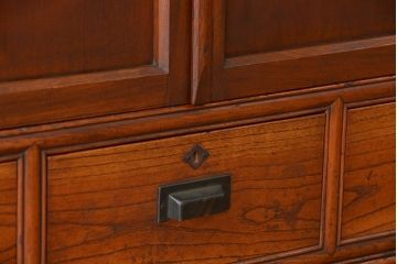 アンティーク家具　大正ロマン 色ガラス入り かわいい本箱(ブックケース、収納棚)