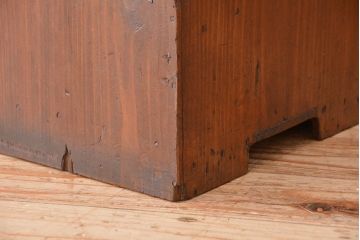 アンティーク家具　大正ロマン 色ガラス入り かわいい本箱(ブックケース、収納棚)