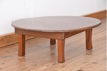 レトロ家具　昭和レトロ 折り畳み式 小振りな丸型ちゃぶ台