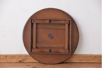 レトロ家具　昭和レトロ 折り畳み式 小振りな丸型ちゃぶ台