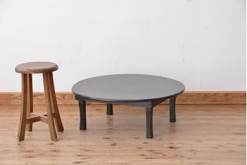 レトロ家具　昭和レトロ 折り畳み式!小振りな丸型ちゃぶ台