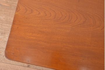アンティーク家具　古民具・骨董 天板一枚板 古い栓材の角ちゃぶ台
