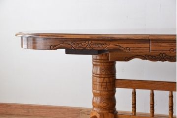 中古 IDC大塚家具取扱品 Shin-Lee(シンリー) オーク材 ダイニングテーブル