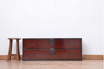 アンティーク家具　古民具・骨董　明治〜大正時代　上品な時代箪笥ローボード(ローチェスト・刀箪笥)