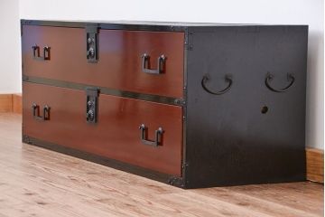 アンティーク家具　古民具・骨董　明治〜大正時代　上品な時代箪笥ローボード(ローチェスト・刀箪笥)