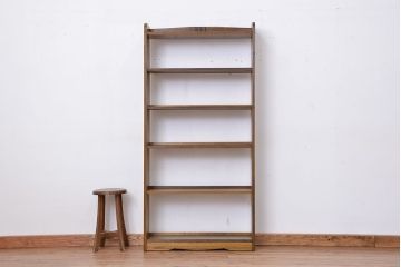 レトロ家具　昭和レトロ　シンプルな縦型　本棚(飾り棚・ブックケース)