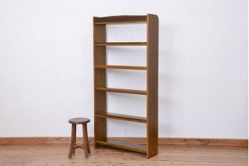 レトロ家具　昭和レトロ　シンプルな縦型　本棚(飾り棚・ブックケース)