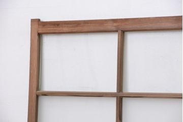 古い木味とペンキのはげた　ガラス窓2枚セット(ガラス戸・引き戸)