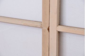 アンティーク ペンキの剥げたシンプルなガラス戸 2枚セット(1)(窓・引き戸)