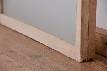アンティーク ペンキの剥げたシンプルなガラス戸 2枚セット(1)(窓・引き戸)
