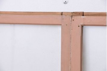 アンティーク ペンキの剥げたシンプルなガラス戸 2枚セット(1)(窓・引き戸)