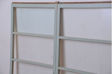 アンティーク ペンキの剥げたシンプルなガラス戸 2枚セット(窓、引き戸)