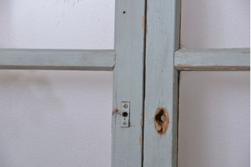 アンティーク ペンキの剥げたシンプルなガラス戸 2枚セット(窓、引き戸)