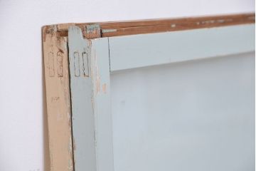 アンティーク ペンキの剥げたシンプルなガラス戸 2枚セット(窓、引き戸)