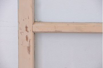 アンティーク ペンキの剥げたシンプルなガラス戸 2枚セット(窓、引き戸)