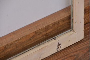 アンティーク ペンキの剥げたシンプルなガラス戸 2枚セット(窓、引き戸)