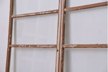 アンティーク ペンキの剥げたシンプルなガラス戸 2枚セット(2)(窓・引き戸)