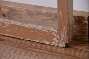 アンティーク ペンキの剥げたシンプルなガラス戸 2枚セット(2)(窓・引き戸)