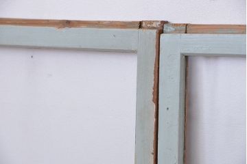 アンティーク ペンキの剥げたシンプルなガラス戸 2枚セット(2)(窓・引き戸)