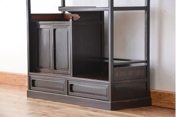 アンティーク家具　古民具・骨董　和モダン☆素敵な作りの唐木飾り棚(茶棚)