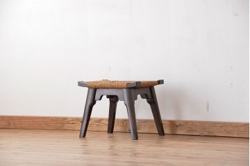 中古　松本民芸家具　♯514型ラッシスツール　柳宗悦氏デザイン(椅子、イス)定価58000円