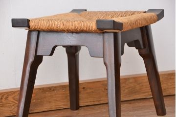 中古　松本民芸家具　♯514型ラッシスツール　柳宗悦氏デザイン(椅子、イス)定価58000円