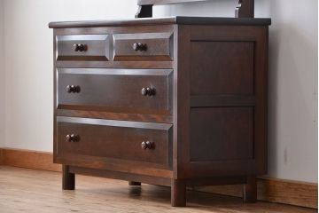 中古　松本民芸家具 ミラー付きチェスト 定価約24万(ドレッサー・鏡台)