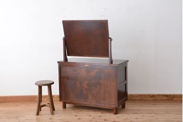 中古　松本民芸家具 ミラー付きチェスト 定価約24万(ドレッサー・鏡台)