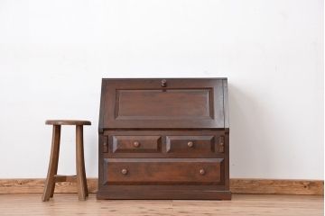 中古　松本民芸家具　A型座ビューロー　定価22万円前後(文机/ライティングビューロー/デスク)