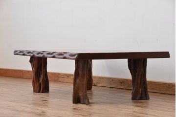 アンティーク家具　アンティーク　唐木一枚板!ずっしりとした座卓(机/テーブル)