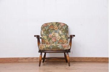 【傷みあり】中古　飛騨産業　キツツキマーク 1人掛けソファ(椅子/ソファ)