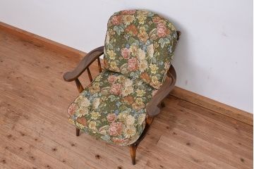 【傷みあり】中古　飛騨産業　キツツキマーク 1人掛けソファ(椅子/ソファ)