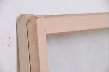 アンティーク　古い木のシンプルなペイントガラス引き戸 2枚セット(1)(窓/ガラス戸)