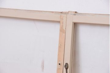 アンティーク　古い木のシンプルなペイントガラス引き戸 2枚セット(1)(窓/ガラス戸)