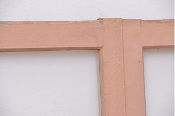アンティーク　古い木のシンプルなペイントガラス引き戸 2枚セット?(窓/ガラス戸)