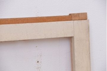 アンティーク　古い木のシンプルなペイントガラス引き戸 2枚セット?(窓/ガラス戸)
