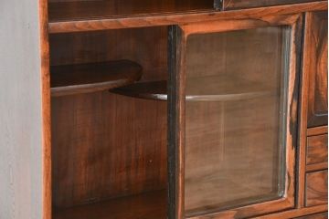 アンティーク家具　☆古民具・骨董　前面黒柿材貼り　二段重ね茶箪笥(茶棚、飾り棚)