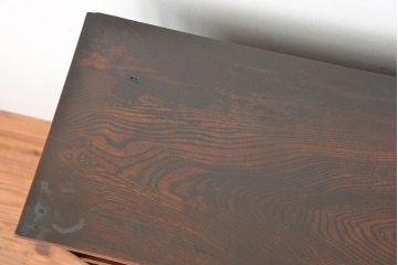 アンティーク家具　☆古民具・骨董　前面黒柿材貼り　二段重ね茶箪笥(茶棚、飾り棚)