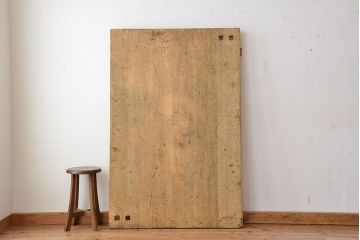 アンティーク家具　1960年代　使い込まれた　ナラ材総無垢　極厚天板(1)(古材、テーブル、材料)