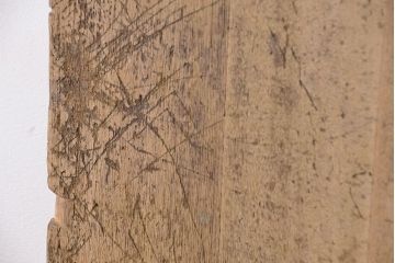 アンティーク家具　1960年代　使い込まれた　ナラ材総無垢　極厚天板(2)(古材、テーブル、材料)