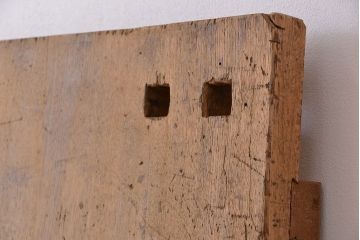 アンティーク家具　1960年代　使い込まれた　ナラ材総無垢　極厚天板(2)(古材、テーブル、材料)
