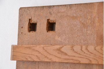 アンティーク家具　1960年代　使い込まれた　ナラ材総無垢　極厚天板(2)(古材、テーブル、材料)