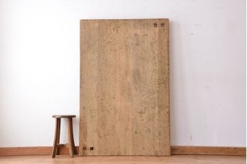アンティーク家具　1960年代　使い込まれた　ナラ材総無垢　極厚天板(3)(古材、テーブル、材料)