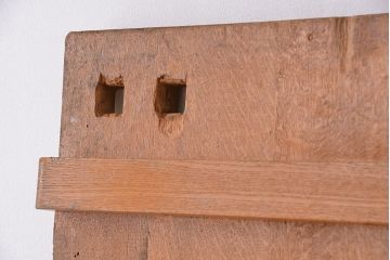 アンティーク家具　1960年代　使い込まれた　ナラ材総無垢　極厚天板(3)(古材、テーブル、材料)