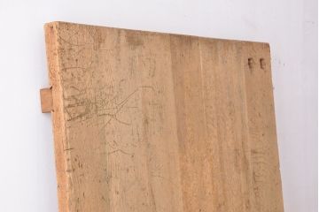 アンティーク家具　1960年代　使い込まれた　ナラ材総無垢　極厚天板(4)(古材、テーブル、材料)